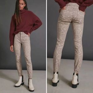 Anthropologie Pilcrow, high-rise denim, Jacquard legging NWT